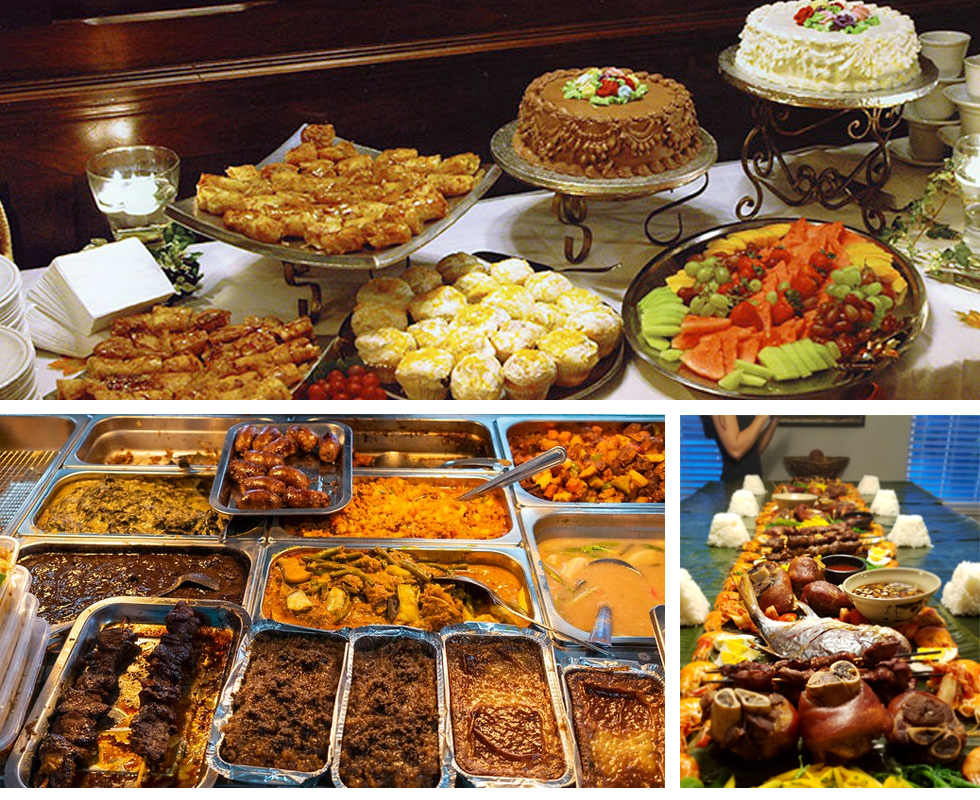 Event food setup table.